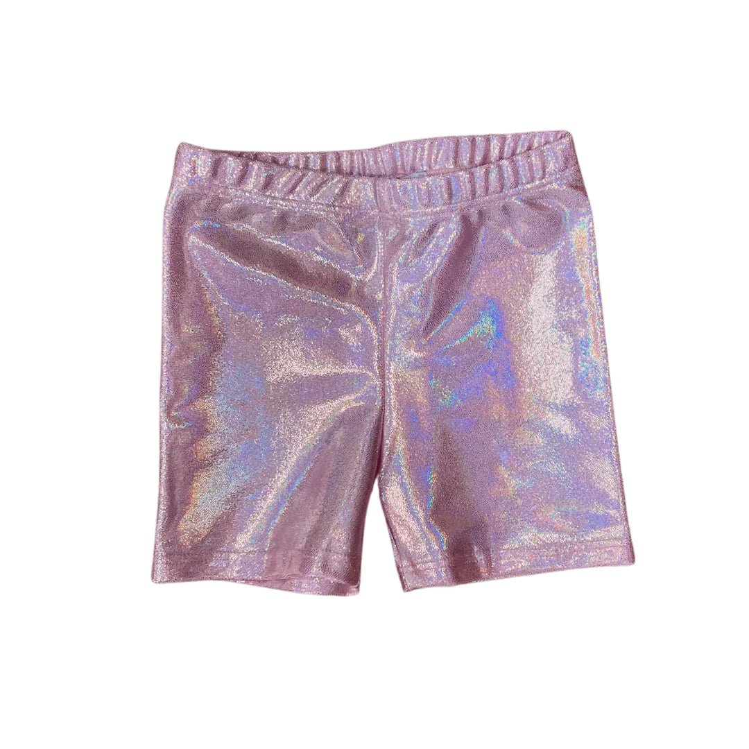 Girls Novelty Bike Shorts  Purple Sparkly Shimmer - City Threads USA