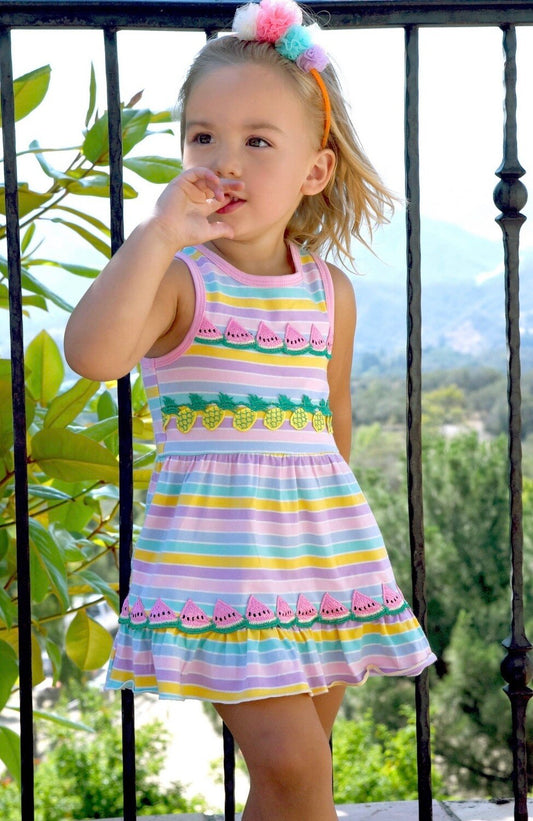 Baby Sara girls watermelon and pineapple dress