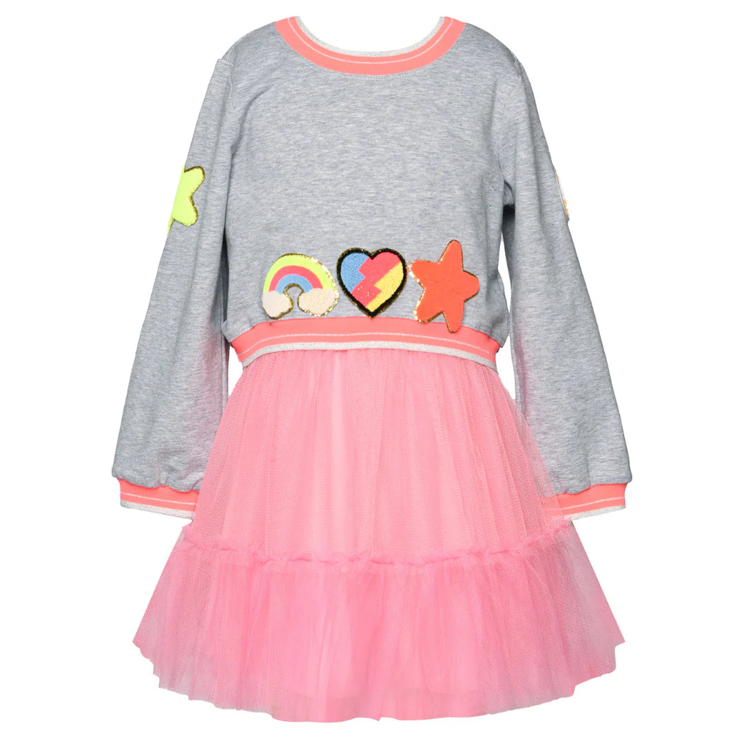 Baby Sara Neon Patches Twofer Dress