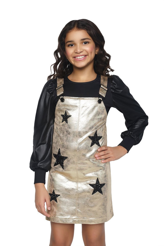 Gold Star Overall Dress