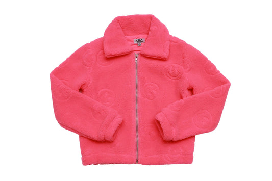 MIA New York Smiley Neon Sherpa Jacket