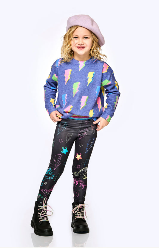 Baby Sara  Girls Lightening Bolt Sweater