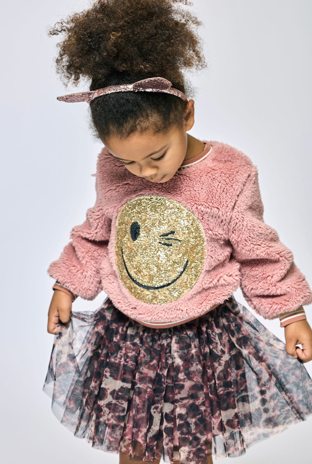 Happy Face Sequin Sherpa Set